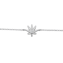 SILVER CANNABIS LEAF BRACELET Jewelry The Kush Girls