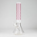 Z14" Glass Bong with Mosaic Art Design - 7mm Thick Glass Bong 777 Smoke Pink