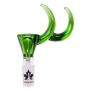 Maple Glass | Double Dizzy Horn Bowl 14mm Bowl · Popper Maple Craft Inc Green