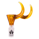 Maple Glass | Double Dizzy Horn Bowl 14mm Bowl · Popper Maple Craft Inc Yellow
