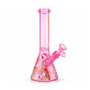 Fortune | 10" Colored 5mm Mushroom Beaker Glass Bong Fortune Pink