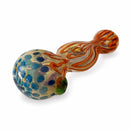 5” Artistic Double Glass Hand Pipe-Assorted Color Glass Pipe Super Supplys Inc
