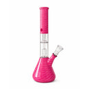 12” Dual Chamber Showerhead Perc Beaker Bong – Assorted Colors Glass Bong Super Supplys Inc Pink