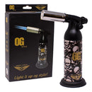 OG | 7 Inches Single Flame Torch Lighter Torch Maple Craft Inc Onyx Skull