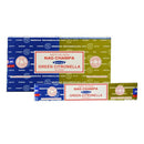 Satya | Nag Champa 16G Incense Display of 12 Incense Maple Craft Inc Green Citronella