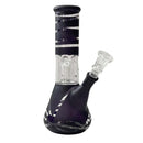 8” Color Spiral Beaker Bong – Built-In Perc Glass Bong Super Supplys Inc Black