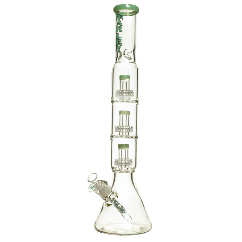 SC 6521 21 Inch 7mm Triple Percolator Marley Glass Beaker Bong