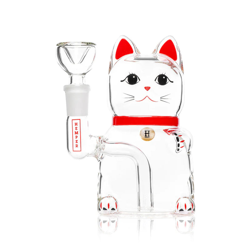 SC Hemper 5" Lucky Money Cat Glass Water Pipe