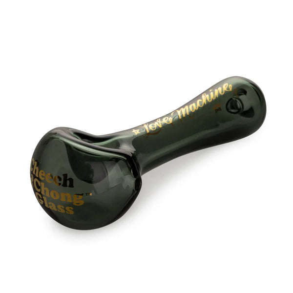 Cheech & Chong® Glass | 4.5" Smoke Love Machine Hand Pipe W/Ash Catcher Mouthpiece Glass Pipe West Coast Gifts