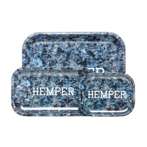 Hemper Luxe Marble Black/Blue Rolling Tray