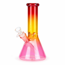 8" Three-Tone Color Glass Beaker Bong Glass Bong 777 Smoke Red+Brown+Pink