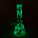 10" Glow PinePop Glass Bong – 5mm Thick Glass, Glow-in-the-Dark Pineapple Design Glass Bong DY Glass