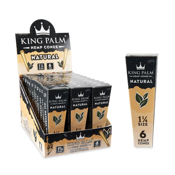 King Palm Natural cones 1 ¼ size 30 count display