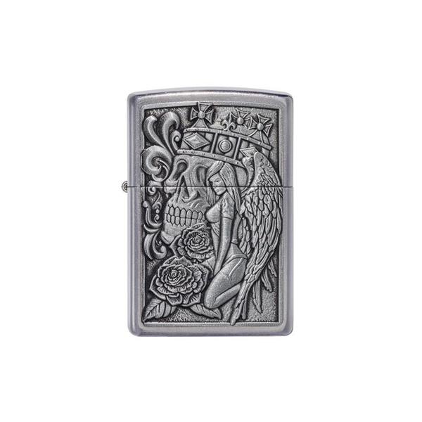 O Zippo 49442 Skull and Angel Emblem Design