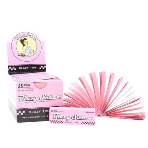 Blazy Susan Pink Perforated Filter Tips - 25ct