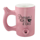 PINK ROAST & TOAST PIPE MUG WITH BLACK PRINT Mug Pipe Roast and Toast Gifts
