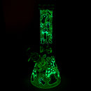 10" GlowShroom Glass Bong – 5mm Thick Glass, Glow-in-the-Dark Mushroom Design Glass Bong DY Glass