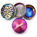 59mm 4-Piece Rainbow Diamond-Cut Zinc Alloy Grinder – 6-Piece Display Display Pack Super Supplys Inc
