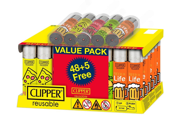Clipper Famous Food Lighters- 48ct (+5 Free)