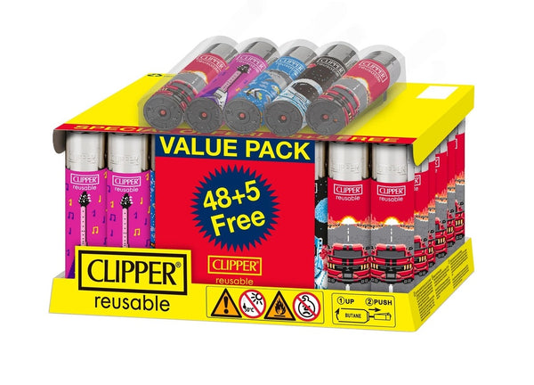 Clipper Next Screen Lighters- 48ct (+5 Free)