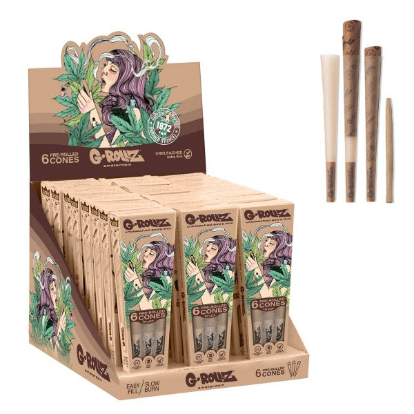 G-Rollz Collector 'Colossal Dream' Unbleached 11/4 Hemp Pre-rolled Cones - 24ct