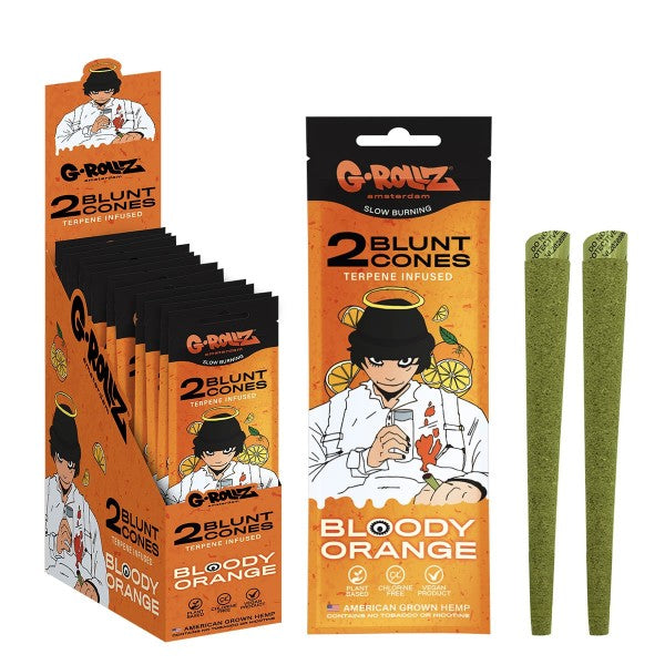 G-Rollz 'Bloody Orange' 2x Terpene-infused Pre-rolled Hemp Cones - 12ct