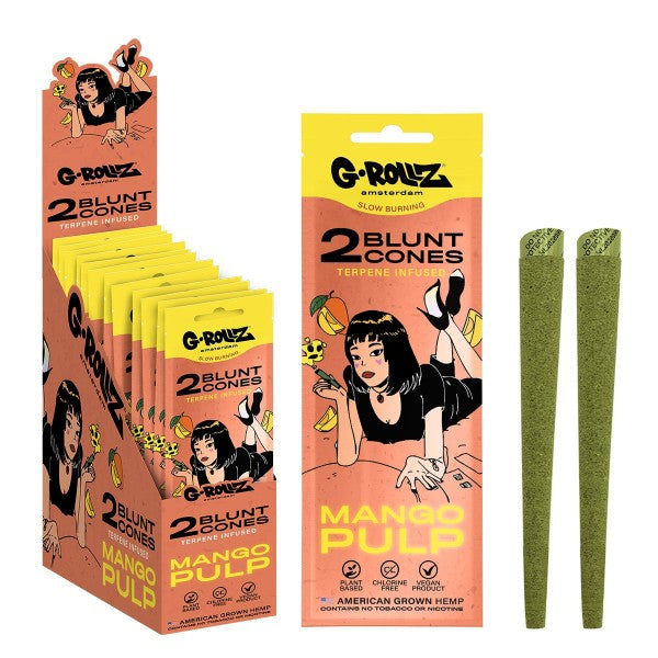 G-Rollz 'Mango Pulp' 2x Terpene-infused Pre-rolled Hemp Cones - 12ct