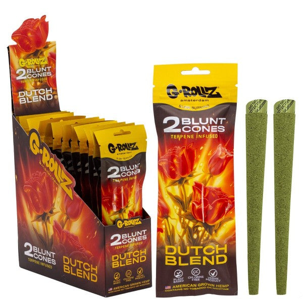 G-Rollz 2x 'Dutch Blend' Terpene-infused Pre-rolled Hemp Cones - 12ct
