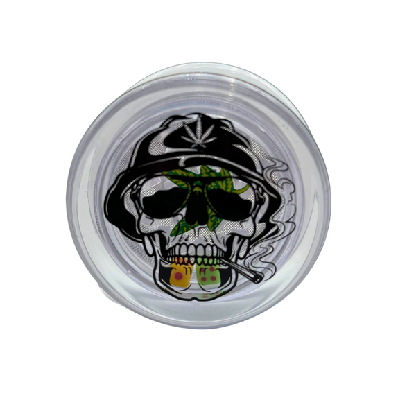Arsenal Clear Skull Dice 55mm 3-Pc Acrylic Grinder - 12ct