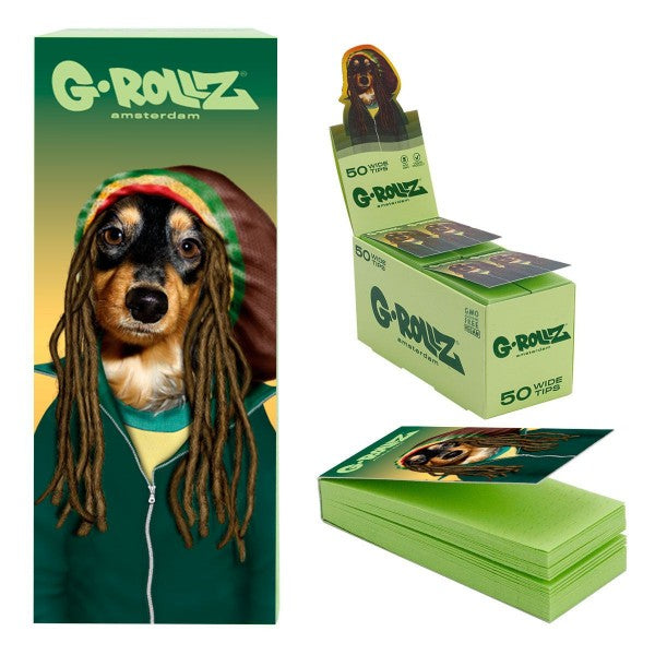 G-Rollz Pets Rock 'Reggae' Green Filter Tips - 24ct