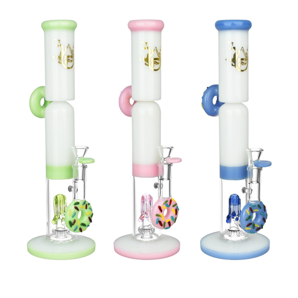 13.5" Pulsar Go Nuts For Donuts Glass Water Pipe - Assorted Colours