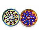 63mm Rainbow Electroplated 4-Part Metal Grinder – 6 PCS Display Display Pack Super Supplys Inc