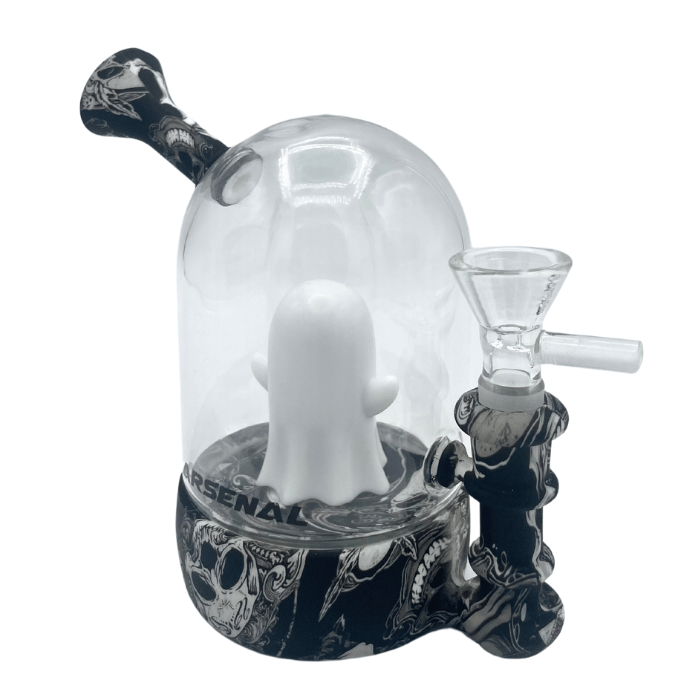 5" Arsenal Ghost Cabin Glass Assorted Colours Silicone Bong
