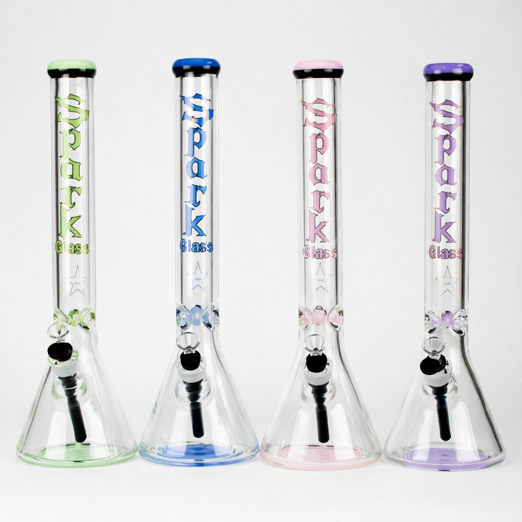 SPARK 18 inch 9mm thick glass straight tube bong with ice catcher