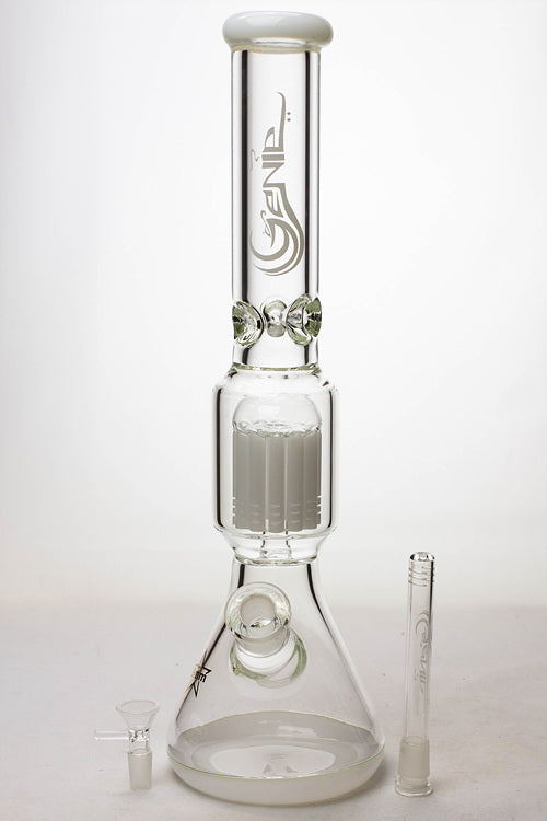 17.5" Genie 12-arm  9 mm colored bottom glass water bong- - One Wholesale