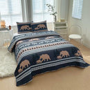 Lodge Collection 3pcs Queen size reversible quilt bed set [6110] Blanket Canadian Distributor Bear Creek