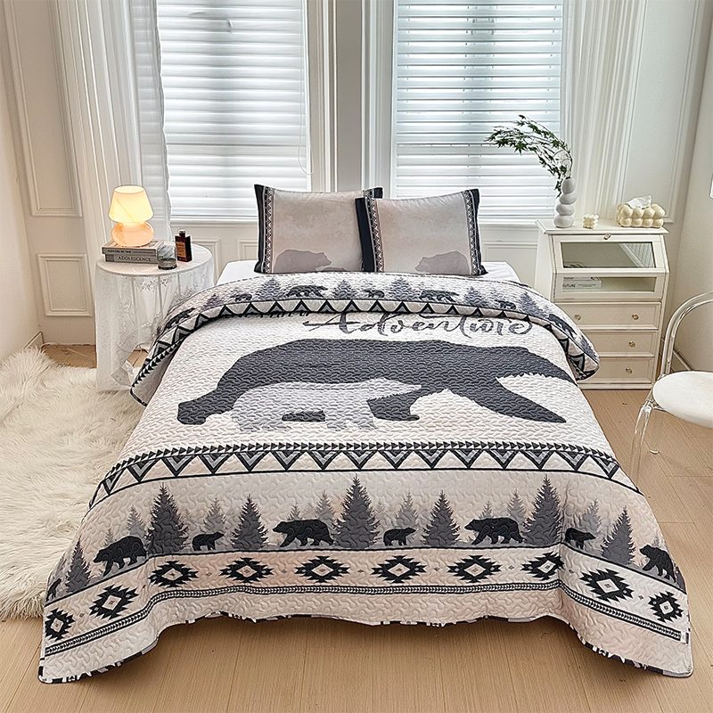 O Lodge Collection 3pcs King size reversible quilt bed set [6120]