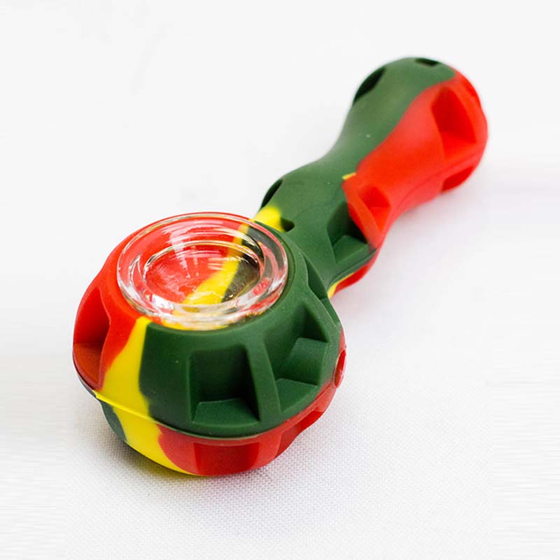 O HIT | Silicone hand pipe with glass bowl 10 pcs buldle