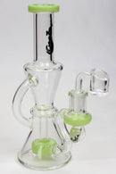 8" Genie recycled rig with a banger [RY1439] Glass Rig ONE Milk Green