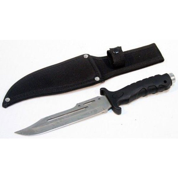 O 10.5″ Hunting Knife Black Handle and Black Sheath [6418]