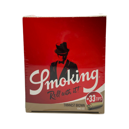 Smoking Thinnest Brown Paper and Tips King Size -24ct