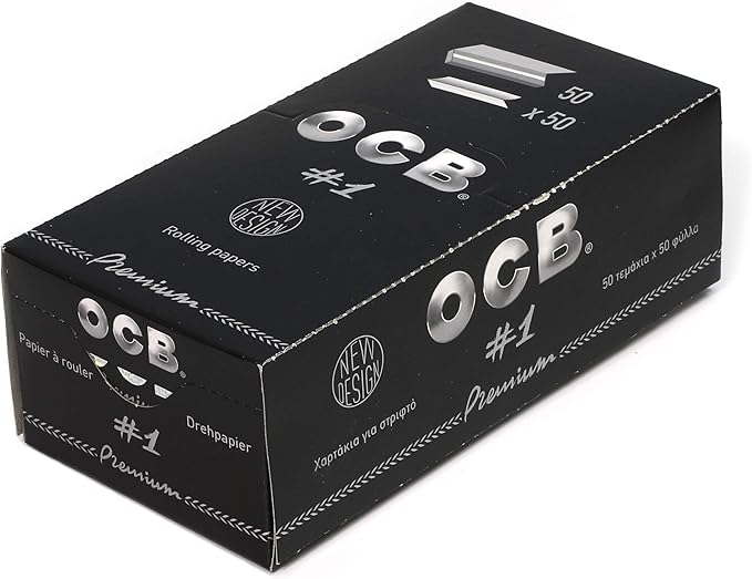 OCB Black Single Wide Premium No.1 rolling papers 50 booklets