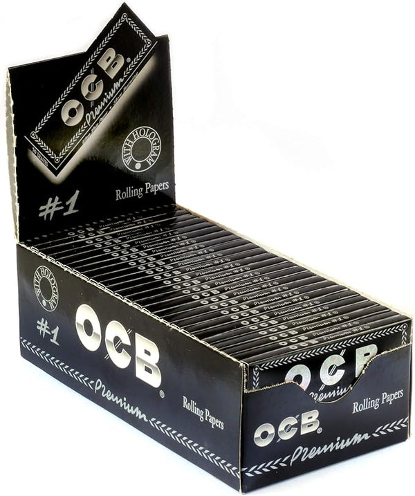 OCB Black Single Wide Premium No.1 rolling papers 50 booklets