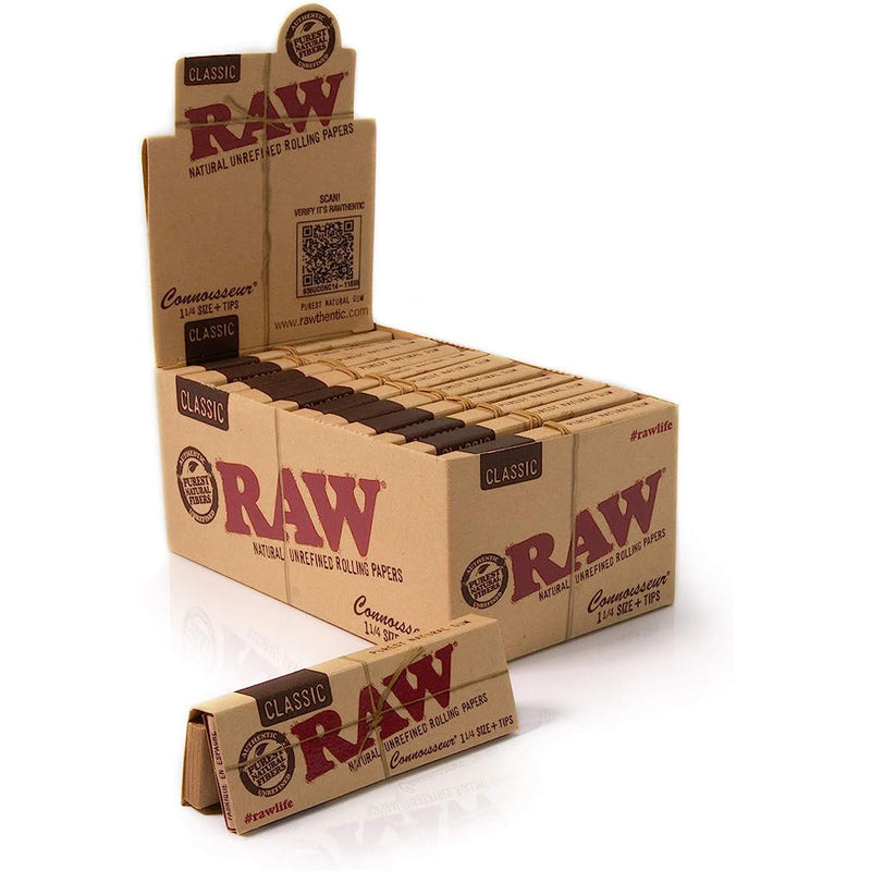 O RAW Classic Connoisseur 1¼ Rolling Paper w/Tips