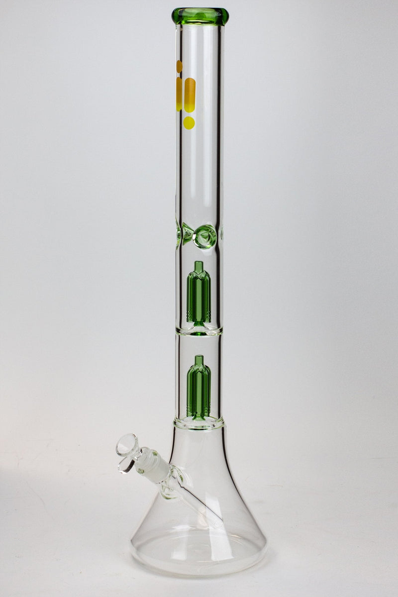 23" Infyniti Dual tree arms 7 mm glass water bong-Green - One Wholesale