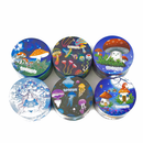 2.5" Mushroom Design Metal Grinder – 4 Layers (Box of 6) Display Pack 777 Smoke