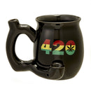 420 Mug - Black Mug with Rasta Colors Mug Pipe Roast and Toast Gifts