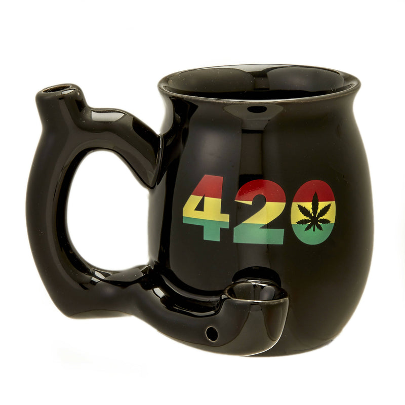 O 420 Mug - Black Mug with Rasta Colors