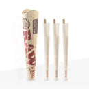 Raw Classic Natural Unrefined Pre-Rolled Cones with Spiral Tips 84mm 32 ct display