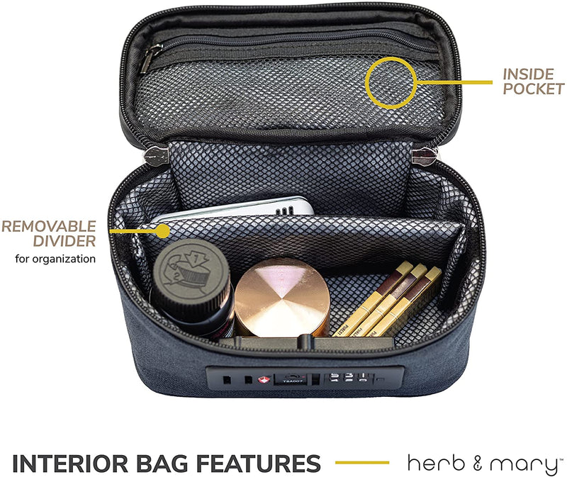 O Herb & Mary Smell Proof Accessories Storage Stash Case w/Integrated Combo Lock (Small)